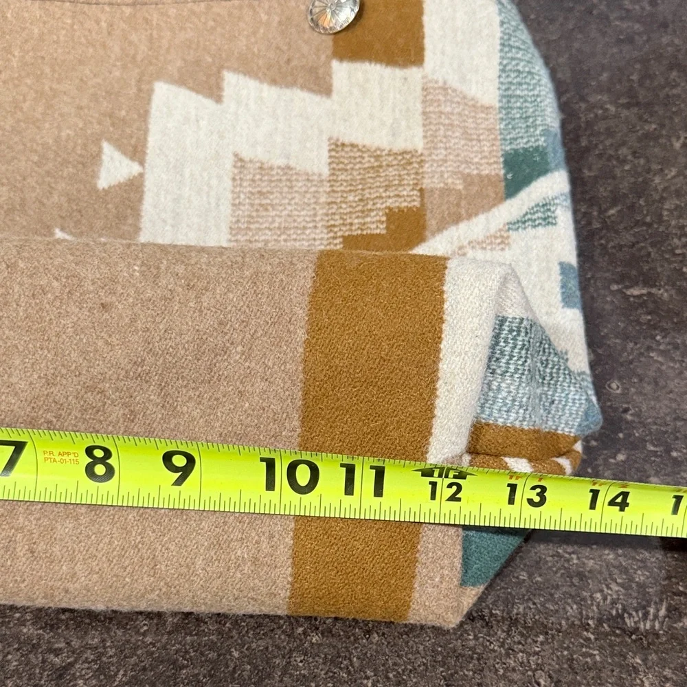 Boho Southwestern Aztec Print Tote Bag with Suede‎ Accents